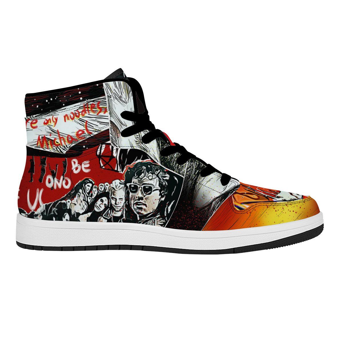 Michael Emerson High Top Leather Sneaker Custom Jordan 1, Horror, The Lost Boys noxfan 