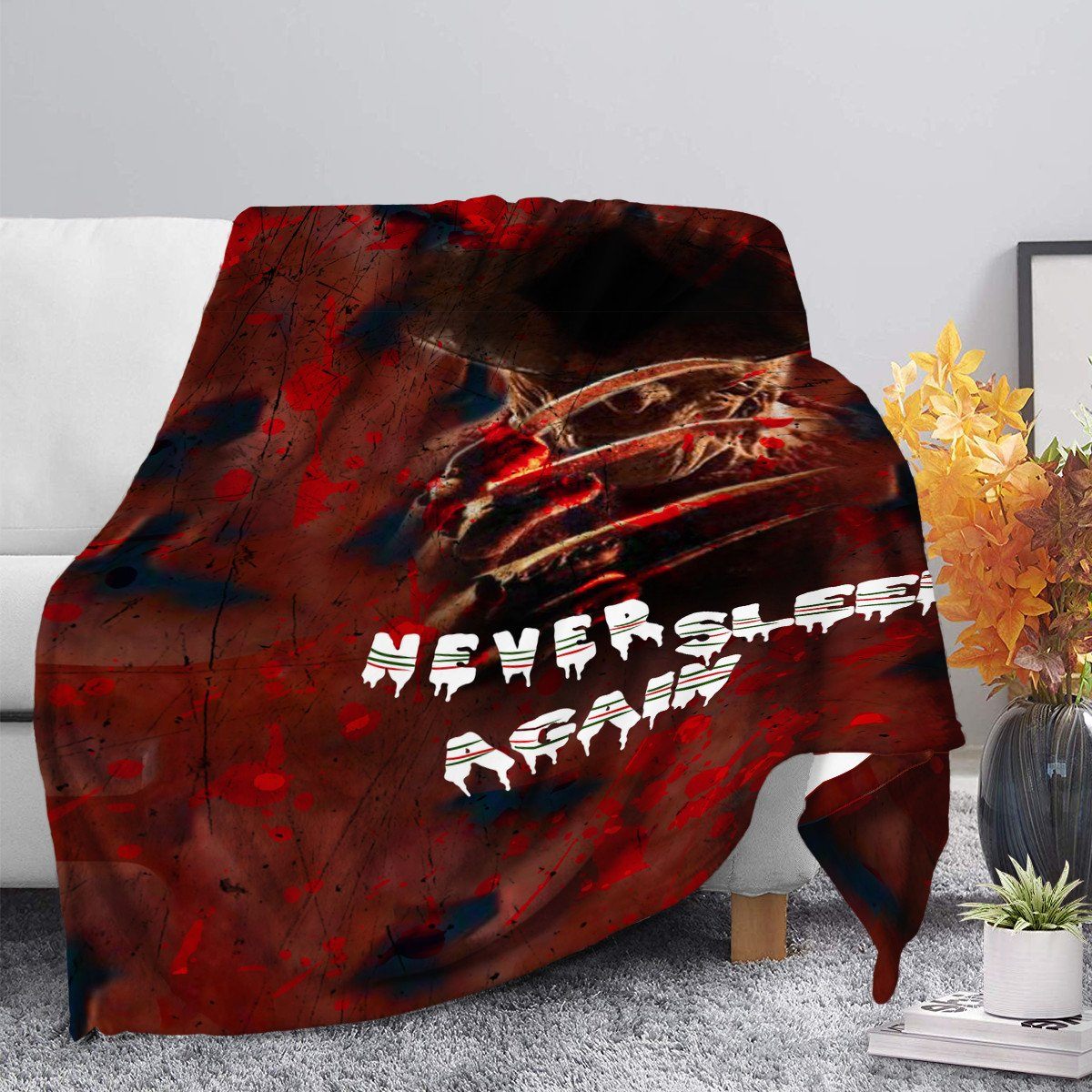 Never Sleep Again Blanket Blanket, Horror, A Nightmare On Elm Street noxfan XS (56&quot; x 43&quot;) 