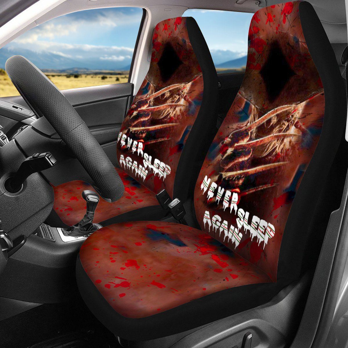 Never Sleep Again A Nightmare On Elm Street Custom Car Seat Covers