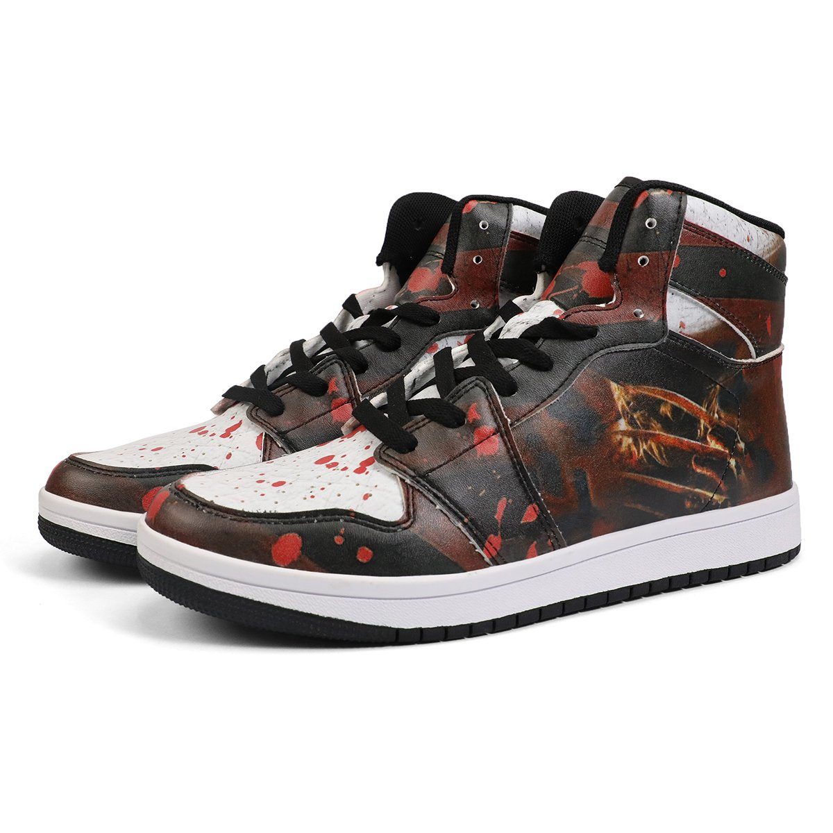 Never Sleep Again High Top Leather Sneaker Custom Jordan 1, Horror, A Nightmare On Elm Street noxfan 