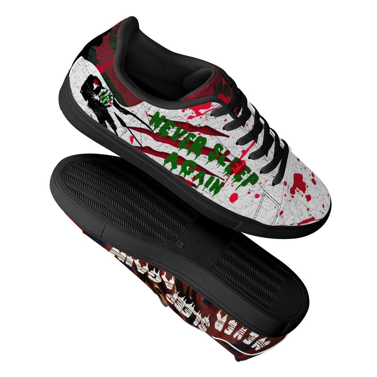 Never Sleep Again Low Top Sneaker Stan Smith, Horror, Freddy Krueger noxfan 