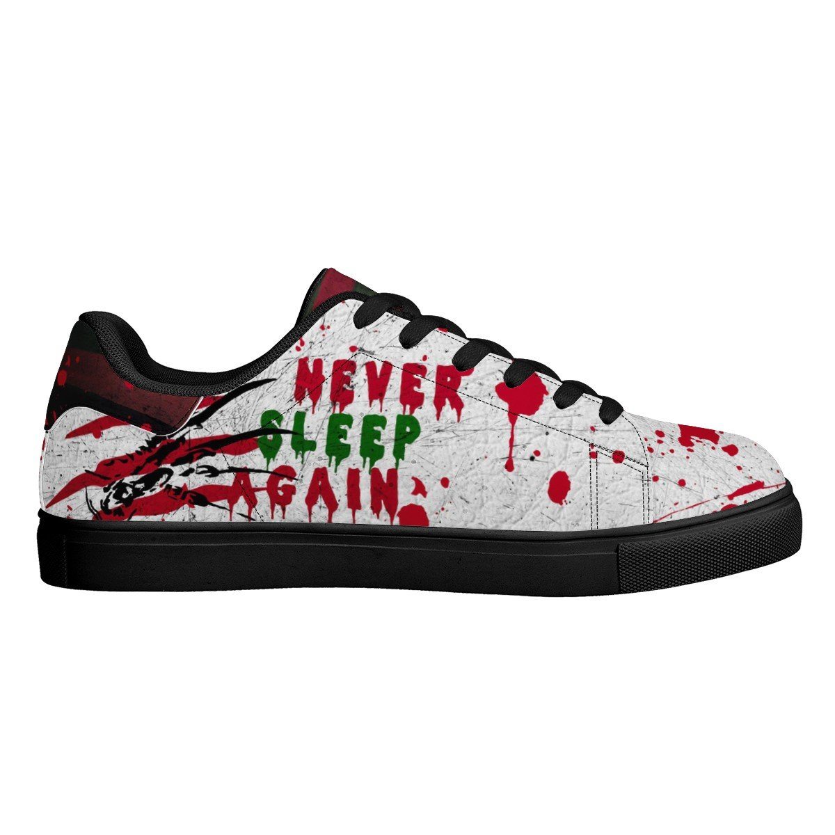 Never Sleep Again Low Top Sneaker Stan Smith, Horror, Freddy Krueger noxfan 
