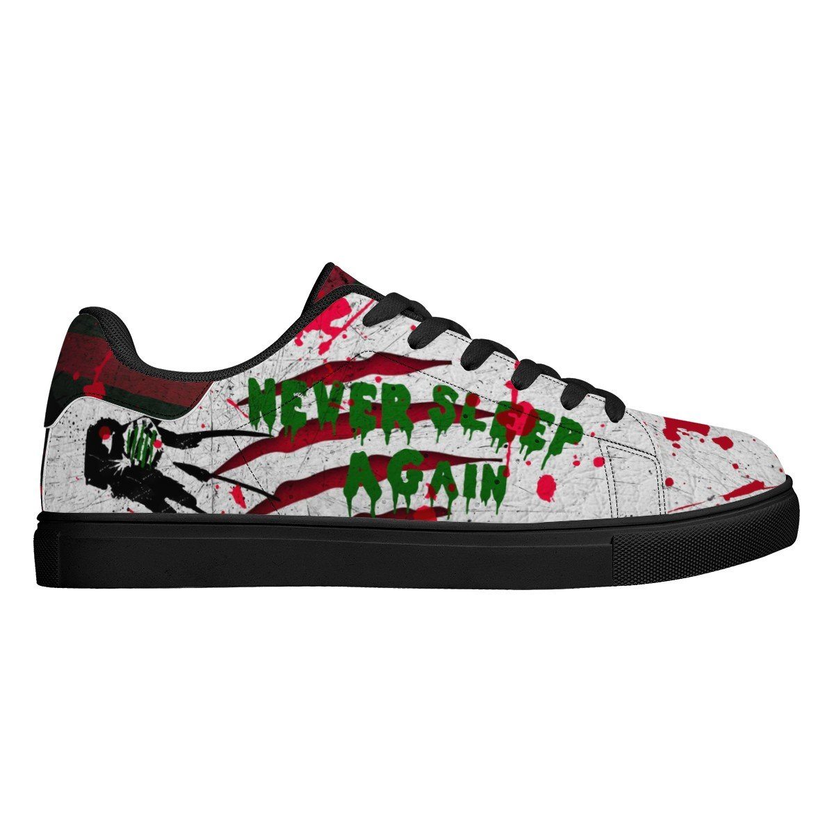 Never Sleep Again Low Top Sneaker Stan Smith, Horror, Freddy Krueger noxfan 