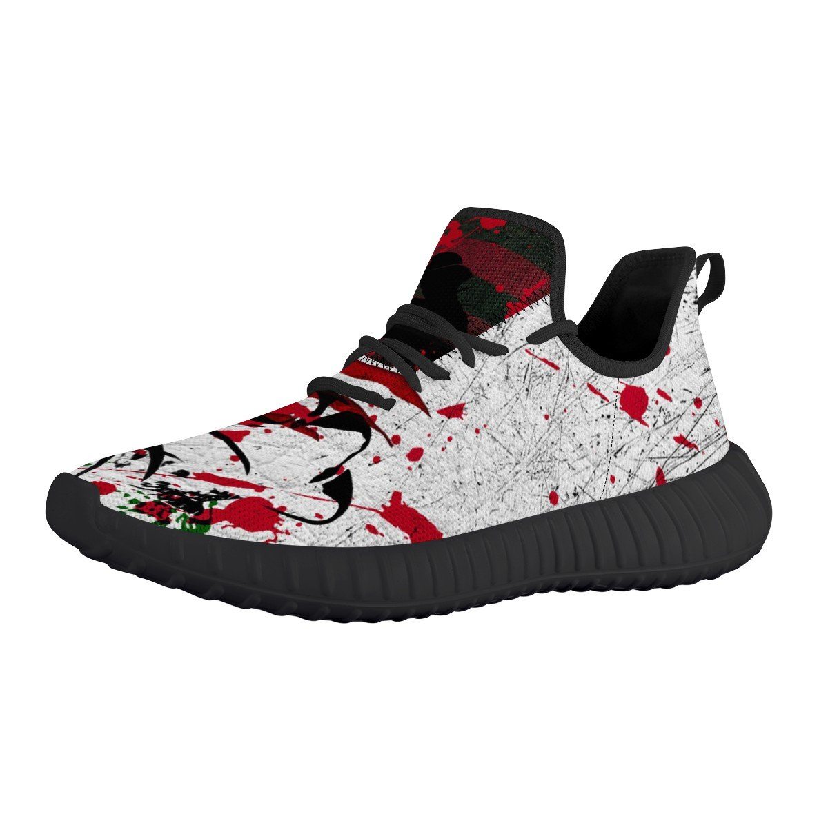 Never Sleep Again Mesh Knit Sneaker Yeezy, Horror, Freddy Krueger noxfan Women US5 (EU35) 