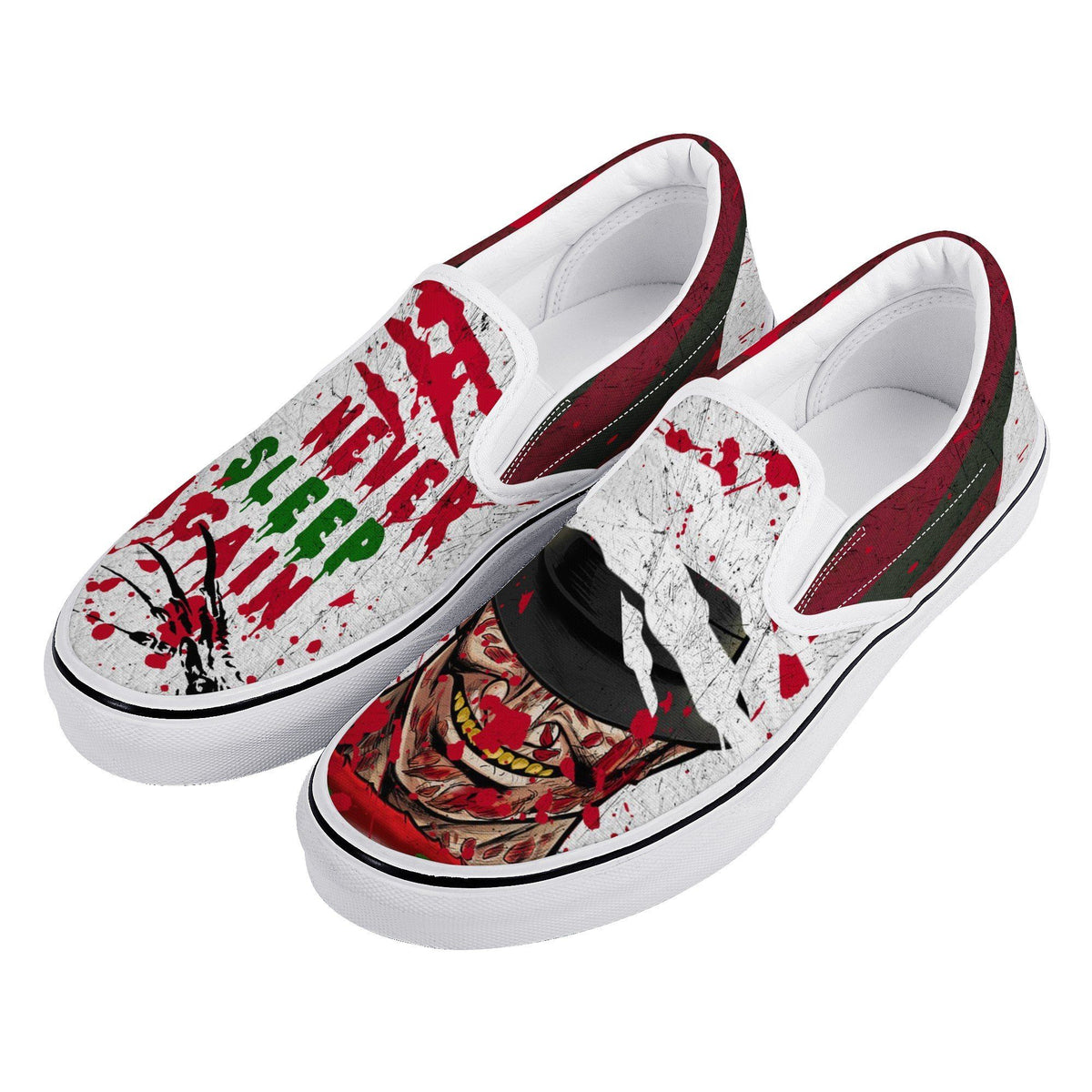 A Nightmare On Elm Street Custom Vans Slip On Shoes