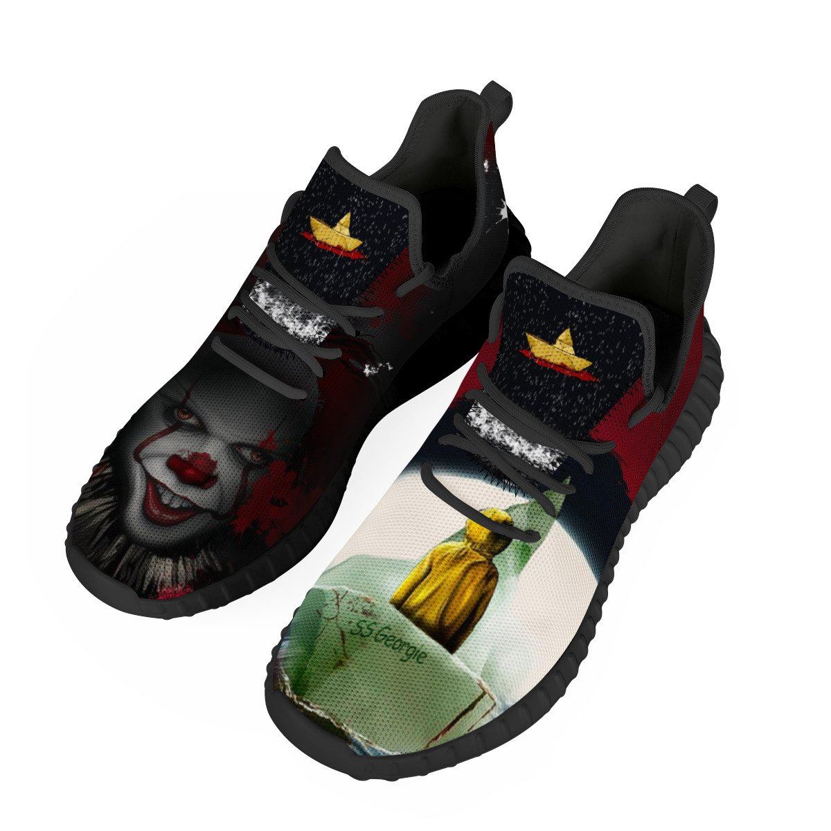 Pennywise Mesh Knit Sneakers Yeezy, Horror, Pennywise noxfan Women US5 (EU35) 