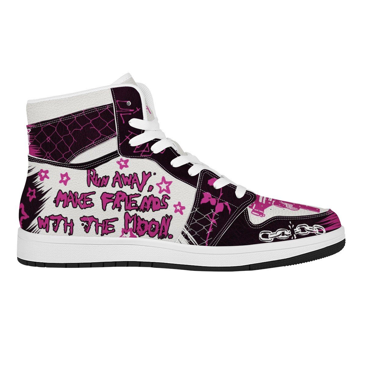 Runaway High Top Leather Sneaker Custom Jordan 1, Rapper, Lil Peep noxfan 