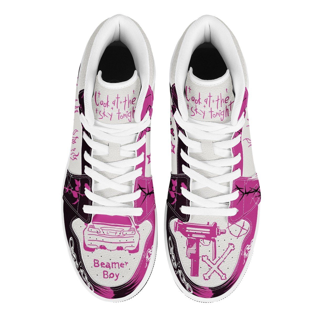 Runaway High Top Leather Sneaker Custom Jordan 1, Rapper, Lil Peep noxfan 