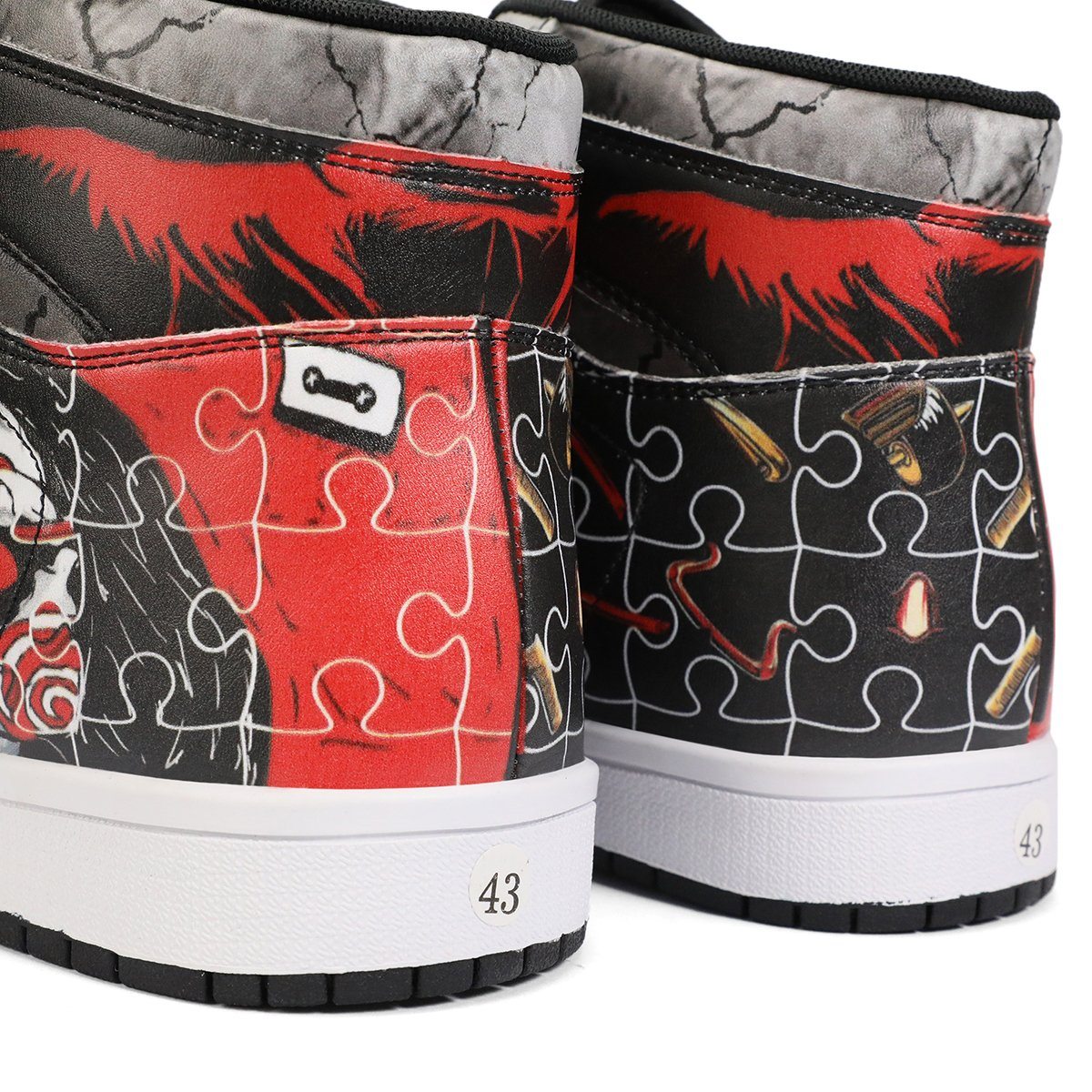 SAW High Top Leather Sneaker Custom Jordan 1, Horror, SAW noxfan 