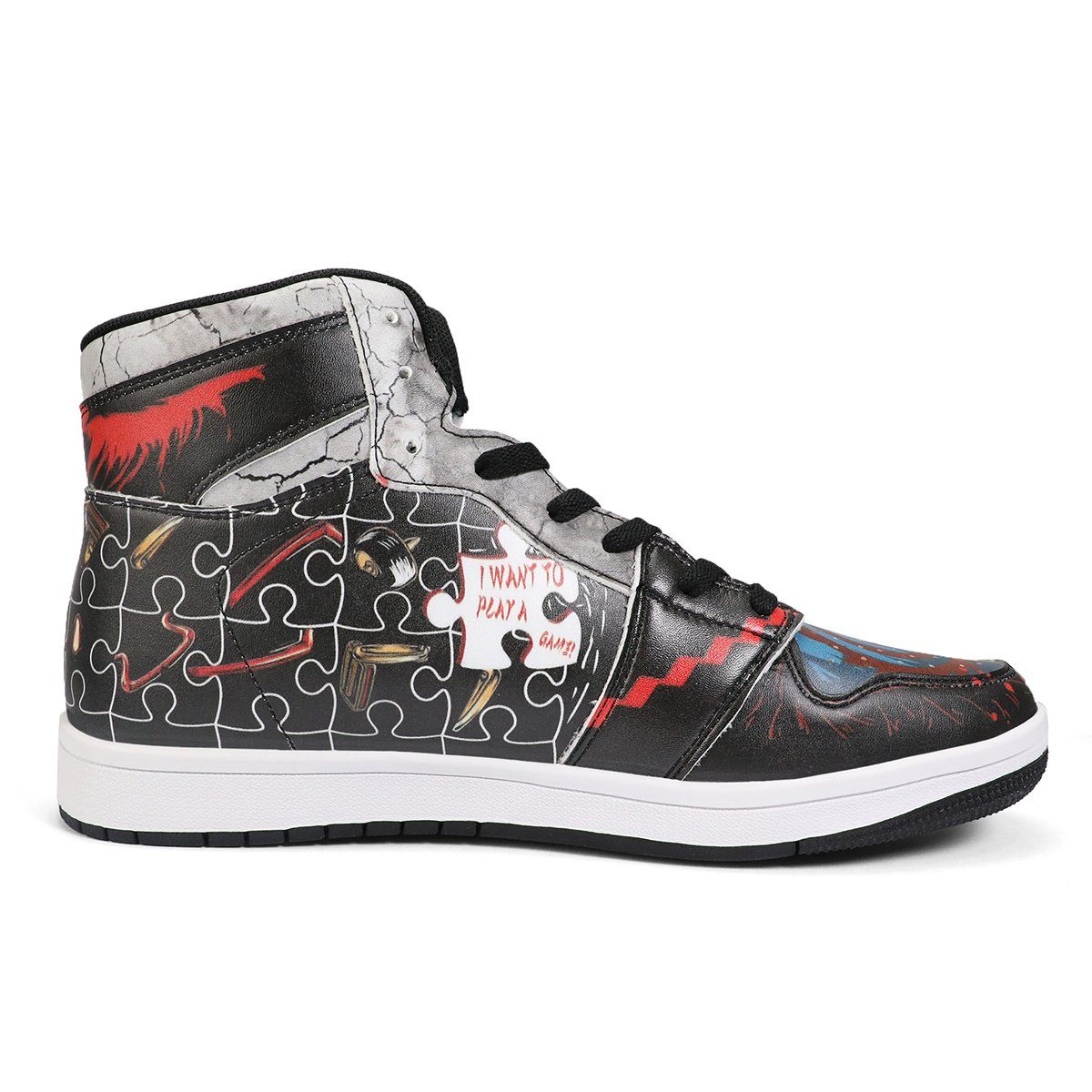 SAW High Top Leather Sneaker Custom Jordan 1, Horror, SAW noxfan 