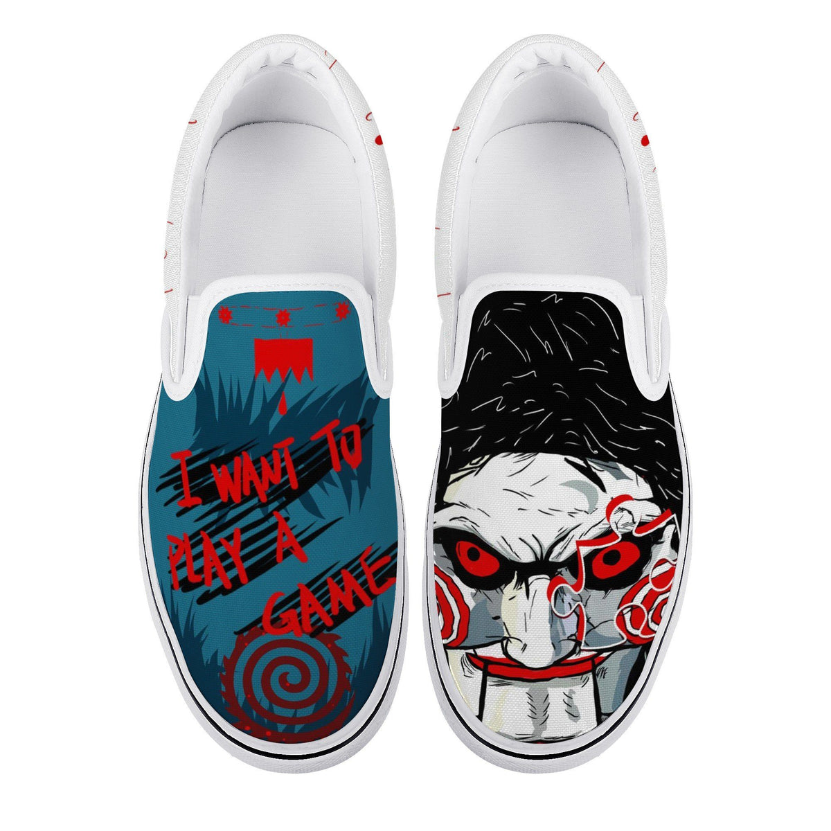 Saw Custom Vans Slip On Shoes