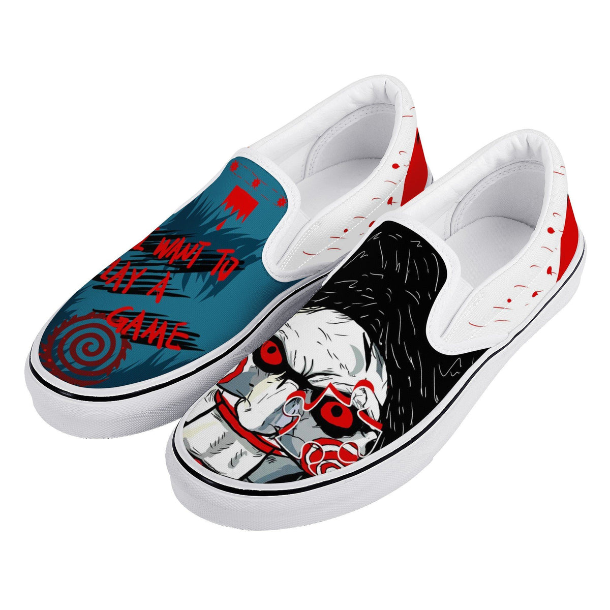 Saw Custom Vans Slip On Shoes