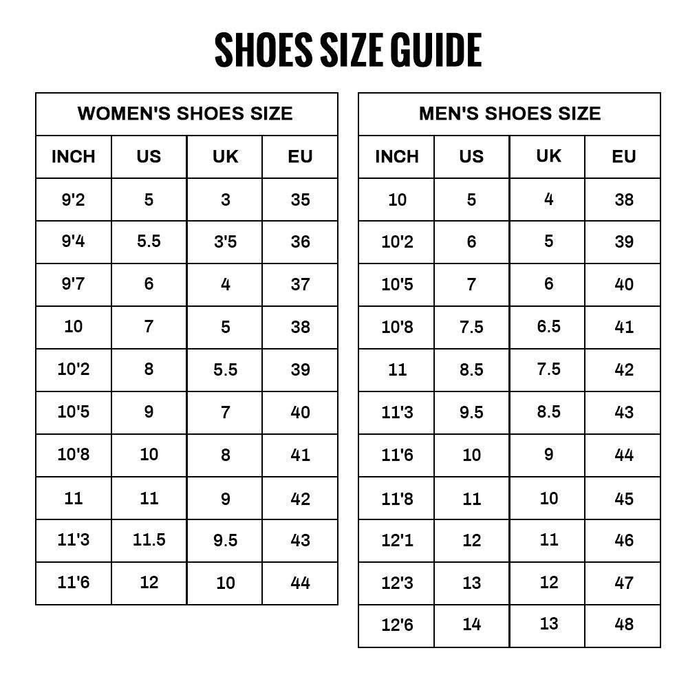  Shoes Size Guide - Noxfan