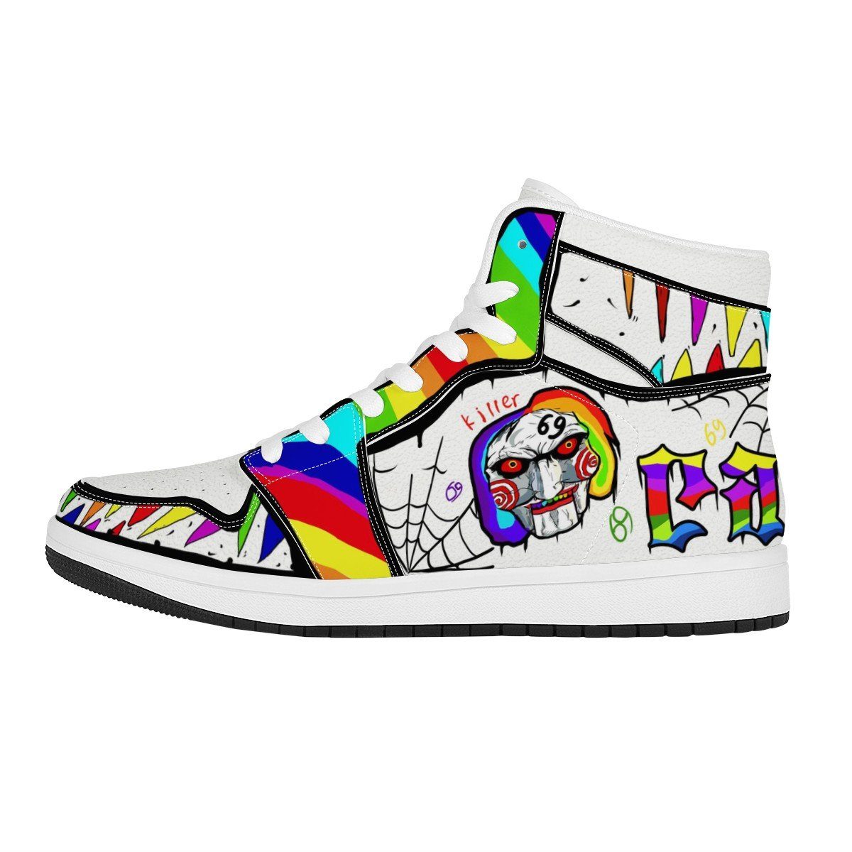 Sixnine High Top Leather Sneaker Custom Jordan 1, Rapper, 6ix9ine noxfan Women US5.5 (EU36) 