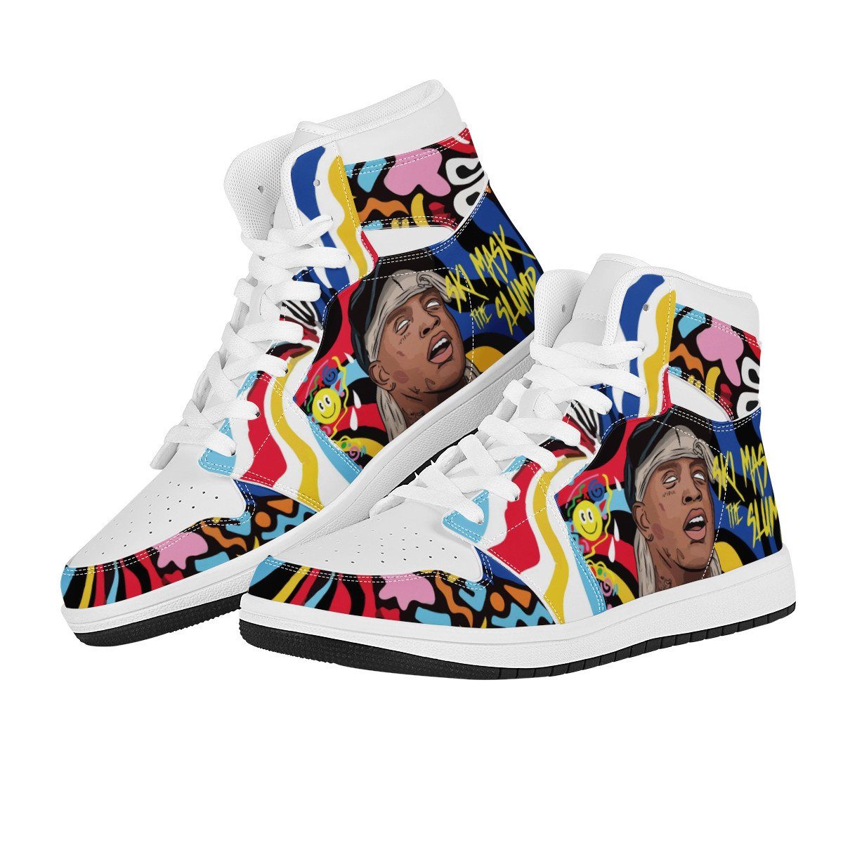 Ski Mask the Slump God High Top Leather Sneaker Custom Jordan 1, Rapper, Ski Mask the Slump God noxfan 