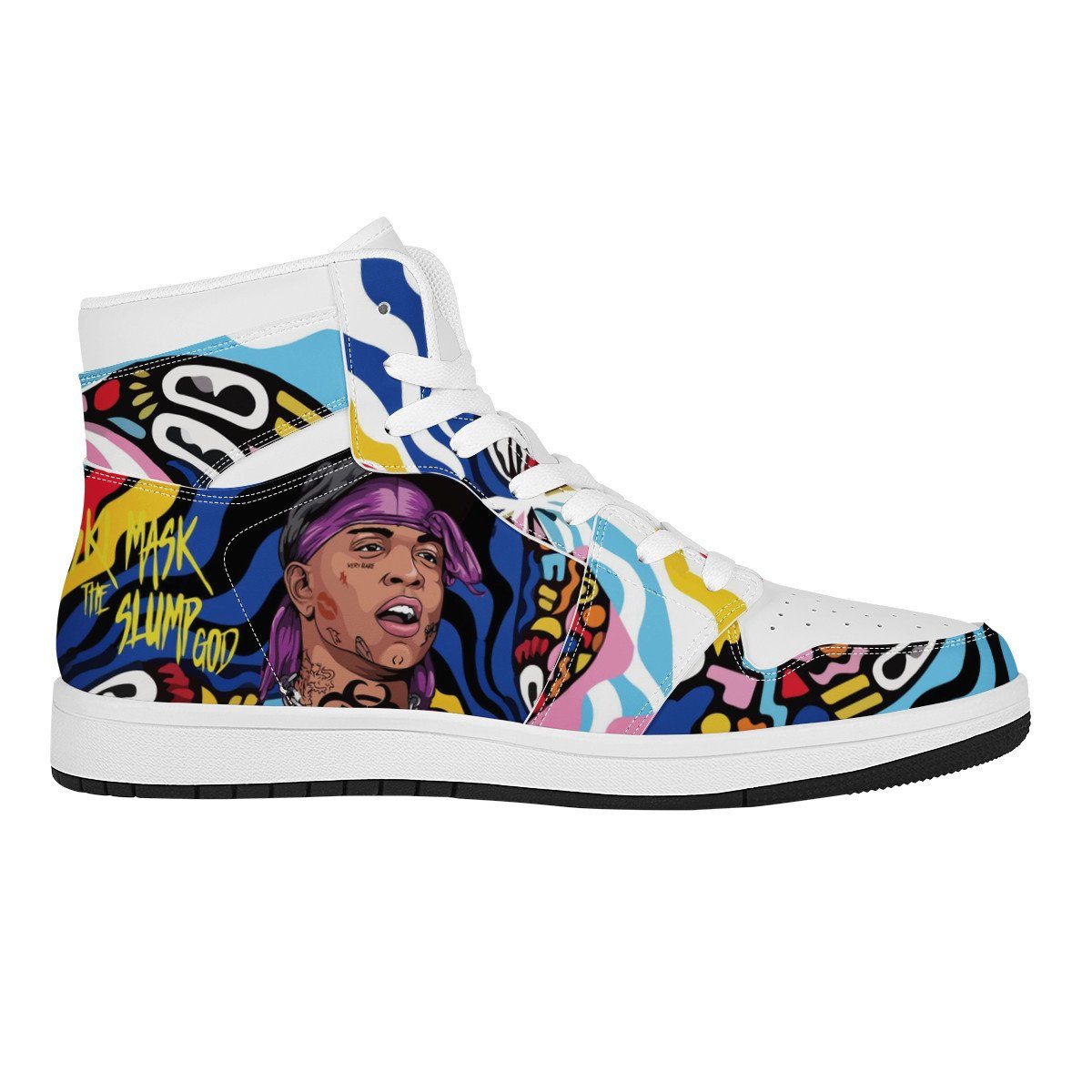 Ski Mask the Slump God High Top Leather Sneaker Custom Jordan 1, Rapper, Ski Mask the Slump God noxfan 