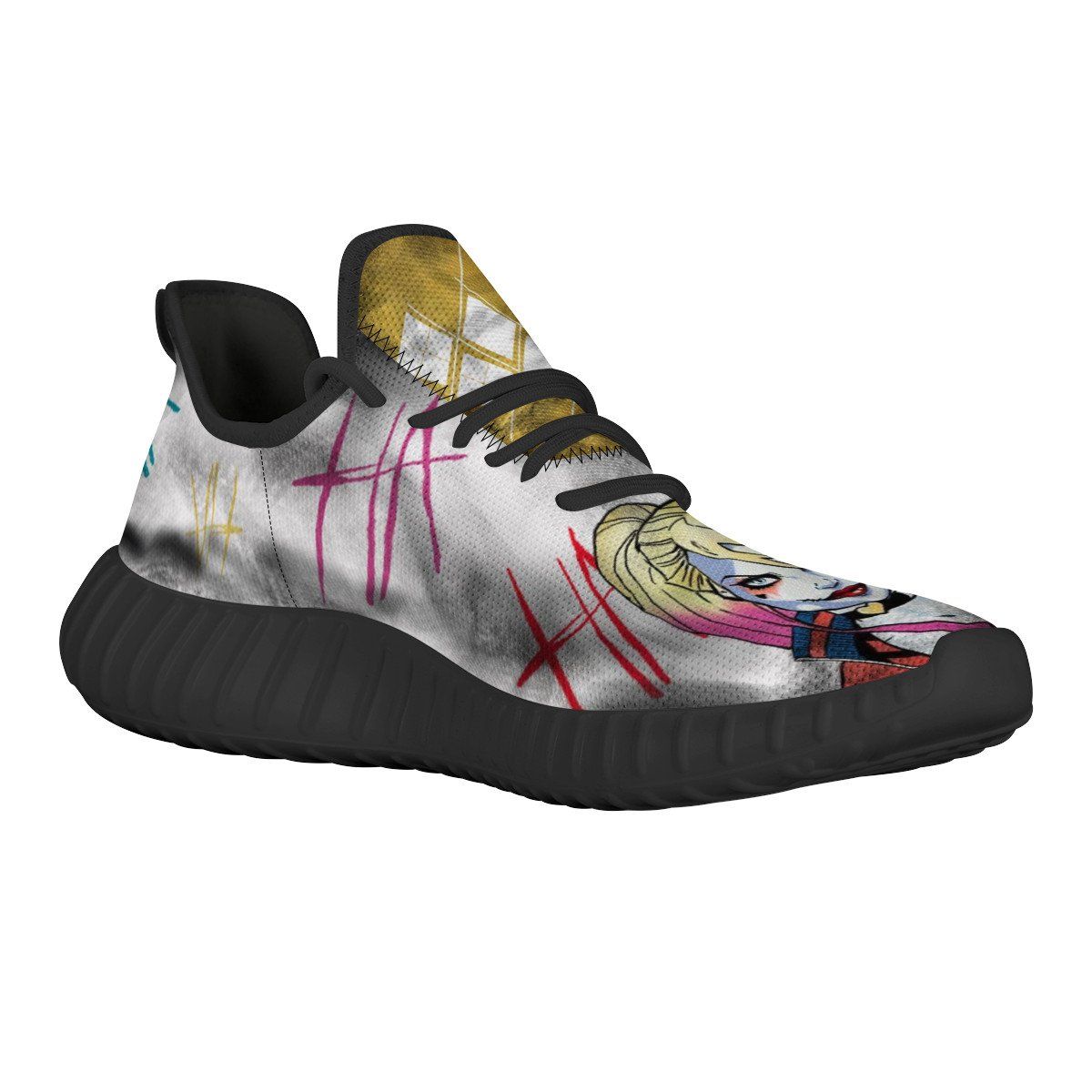 Suicide Squad Mesh Knit Sneakers Yeezy, Harley Quinn noxfan 