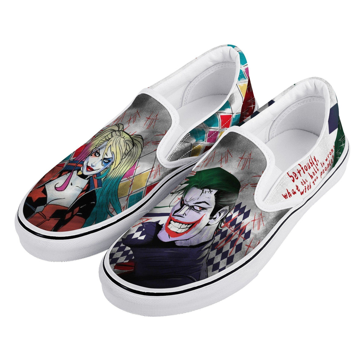 Suicide Squad Custom Vans Slip On Shoes