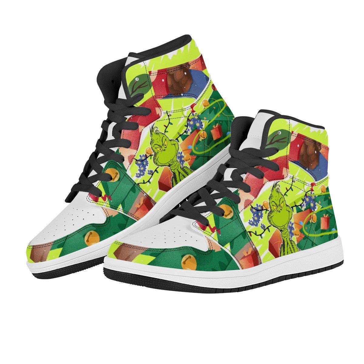 The Grinch High Top Leather Sneaker Custom Jordan 1, The Grinch noxfan 