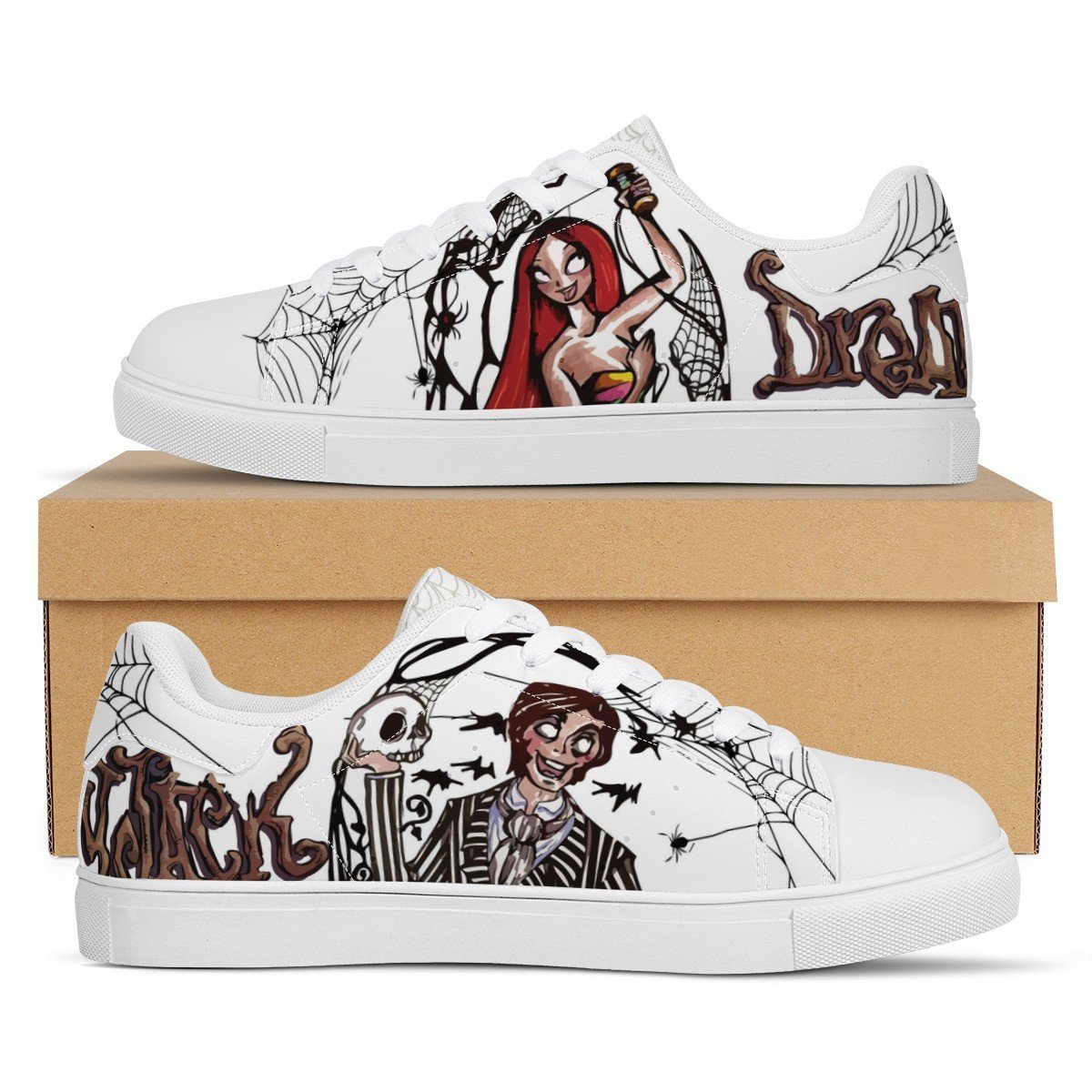 The Nightmare Before Christmas Low Top Sneaker Stan Smith, Horror, The Nightmare Before Christmas noxfan Women US5.5 (EU36) 