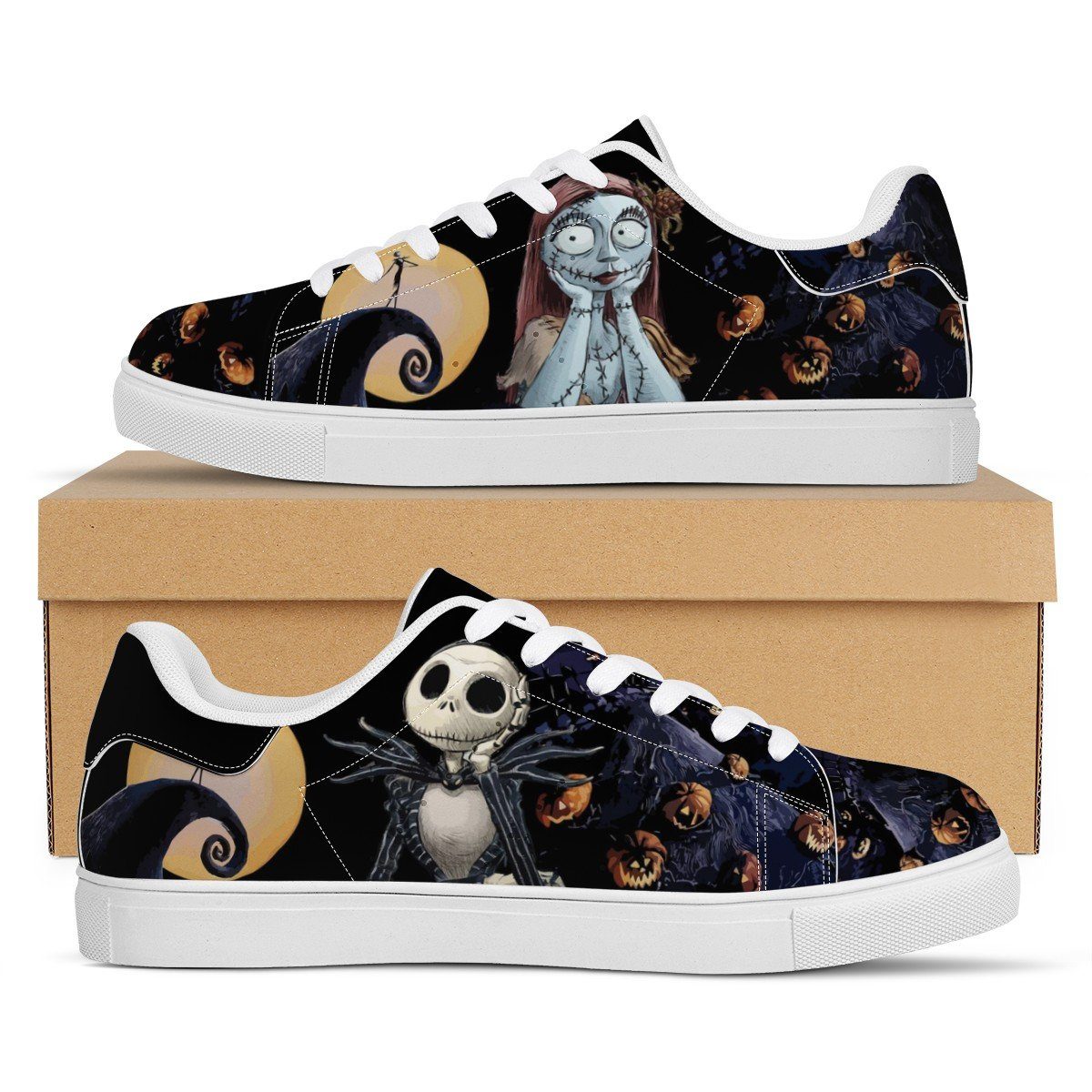 The Nightmare Before Christmas Low Top Sneaker Stan Smith, Horror, The Nightmare Before Christmas noxfan Women US5.5 (EU36) 