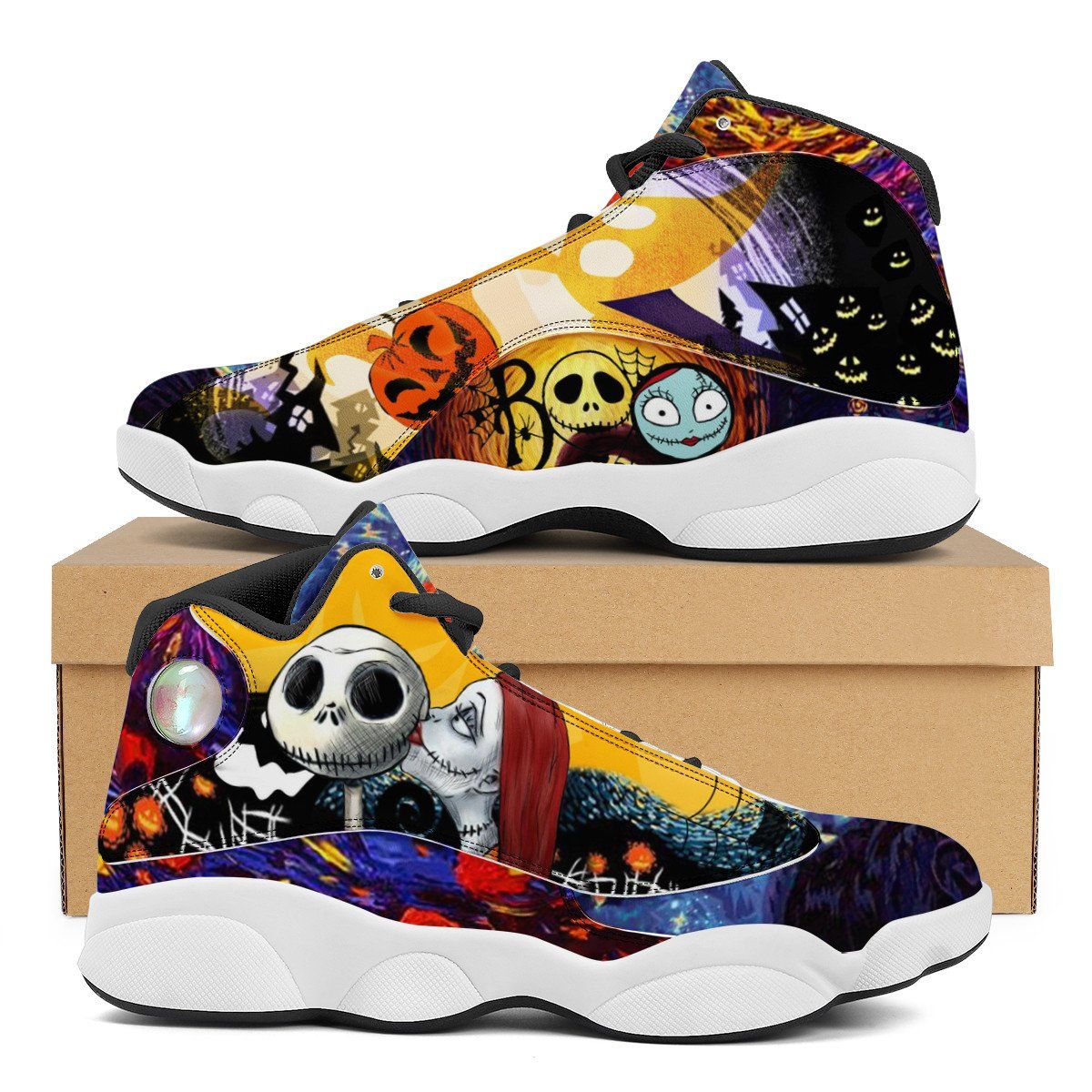 The Nightmare Before Christmas Retro Sneaker AJ13, Sneaker, Horror noxfan Women US5.5 (EU36) 