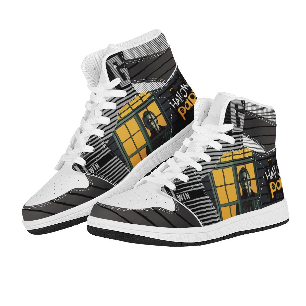 The Shape High Top Leather Sneaker Custom jordan 1, Horror, Michael Myers noxfan 