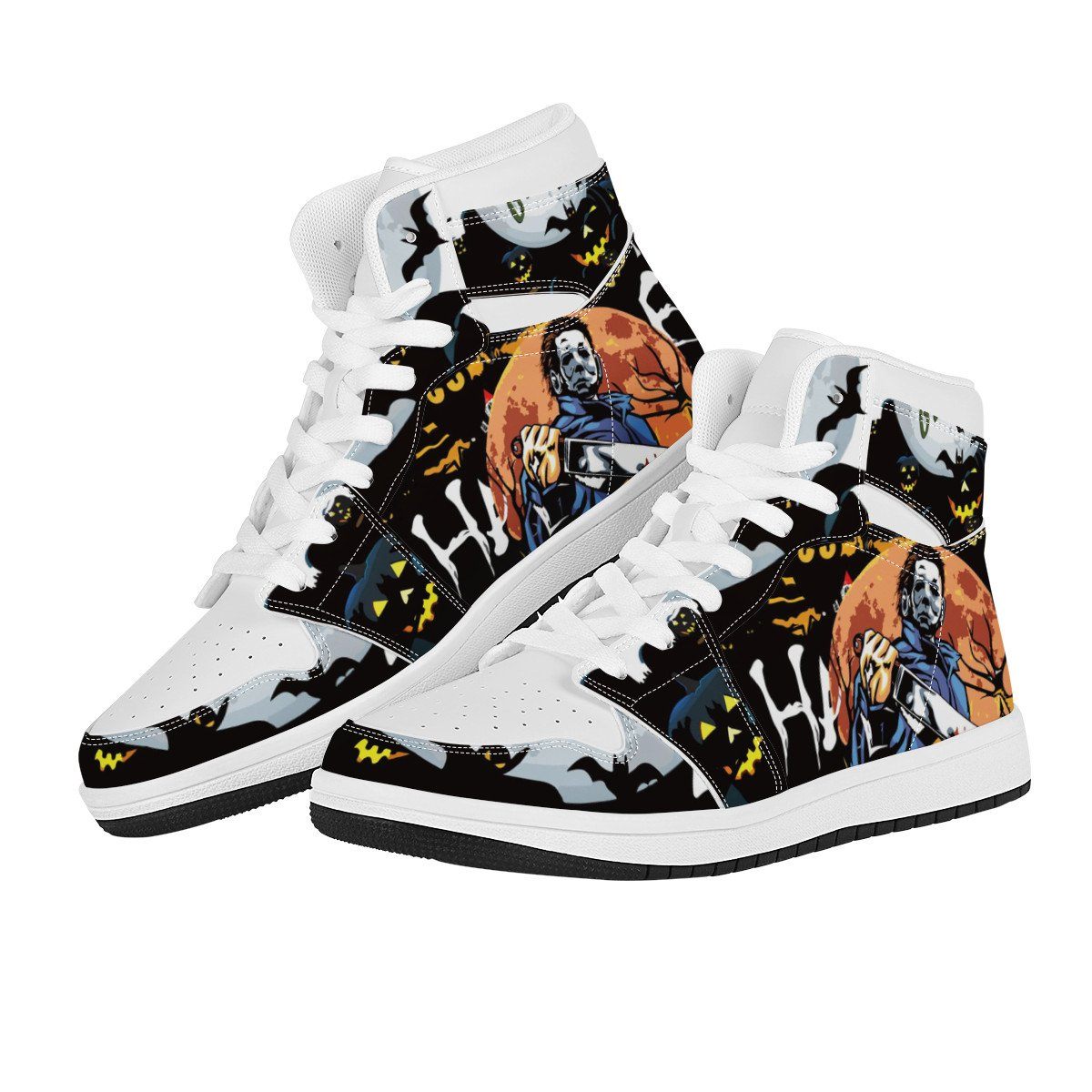 The Shape High Top Leather Sneaker Custom Jordan 1, Horror, Michael Myers noxfan 