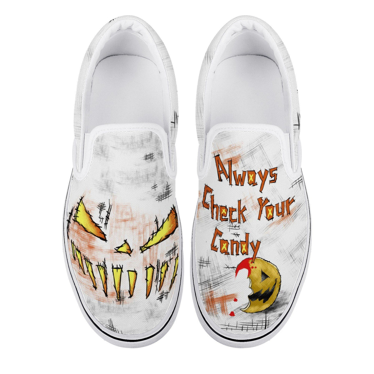 Trick &#39;r Treat Custom Vans Slip On Shoes