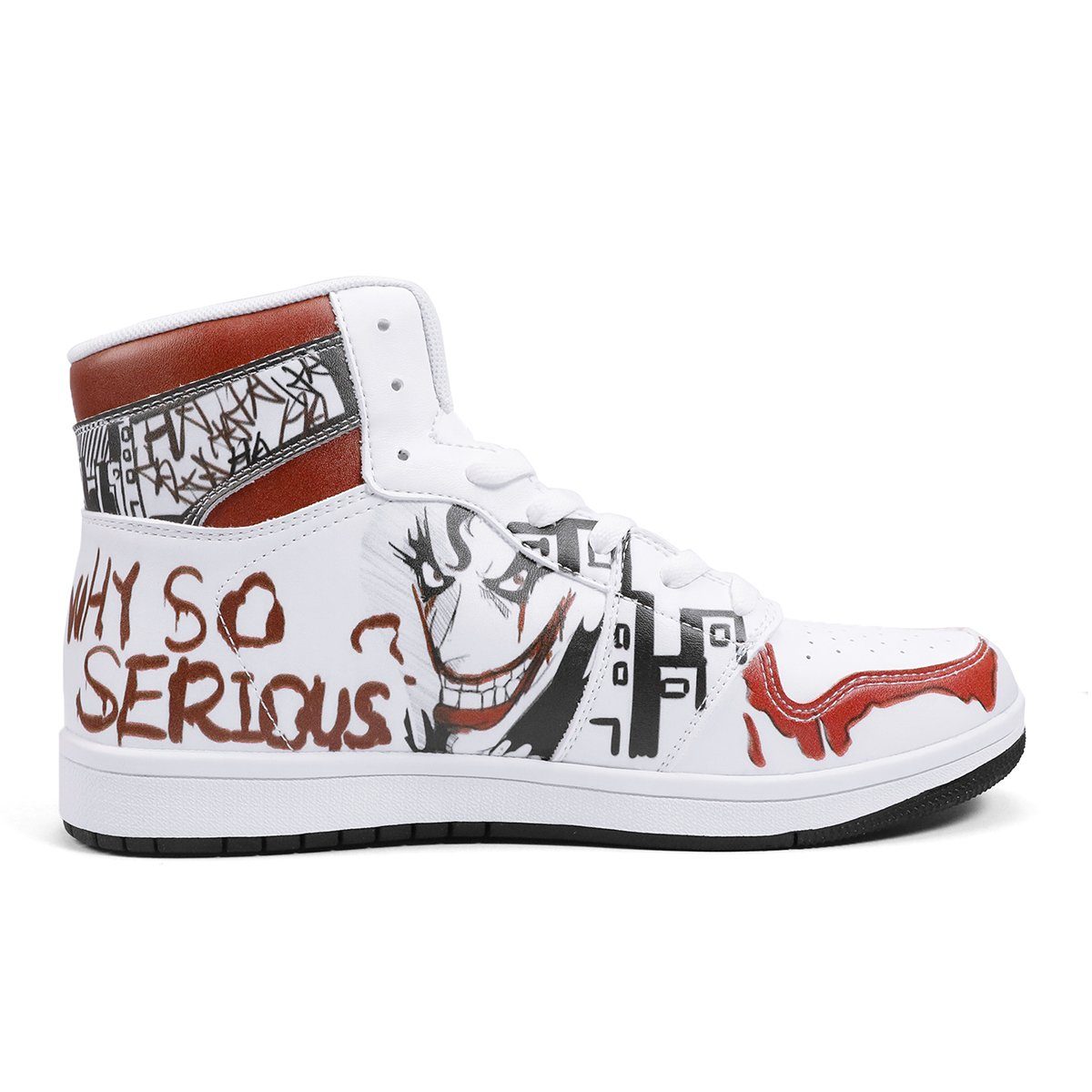 Why So Serious High Top Leather Sneaker Custom Jordan 1, Joker noxfan 
