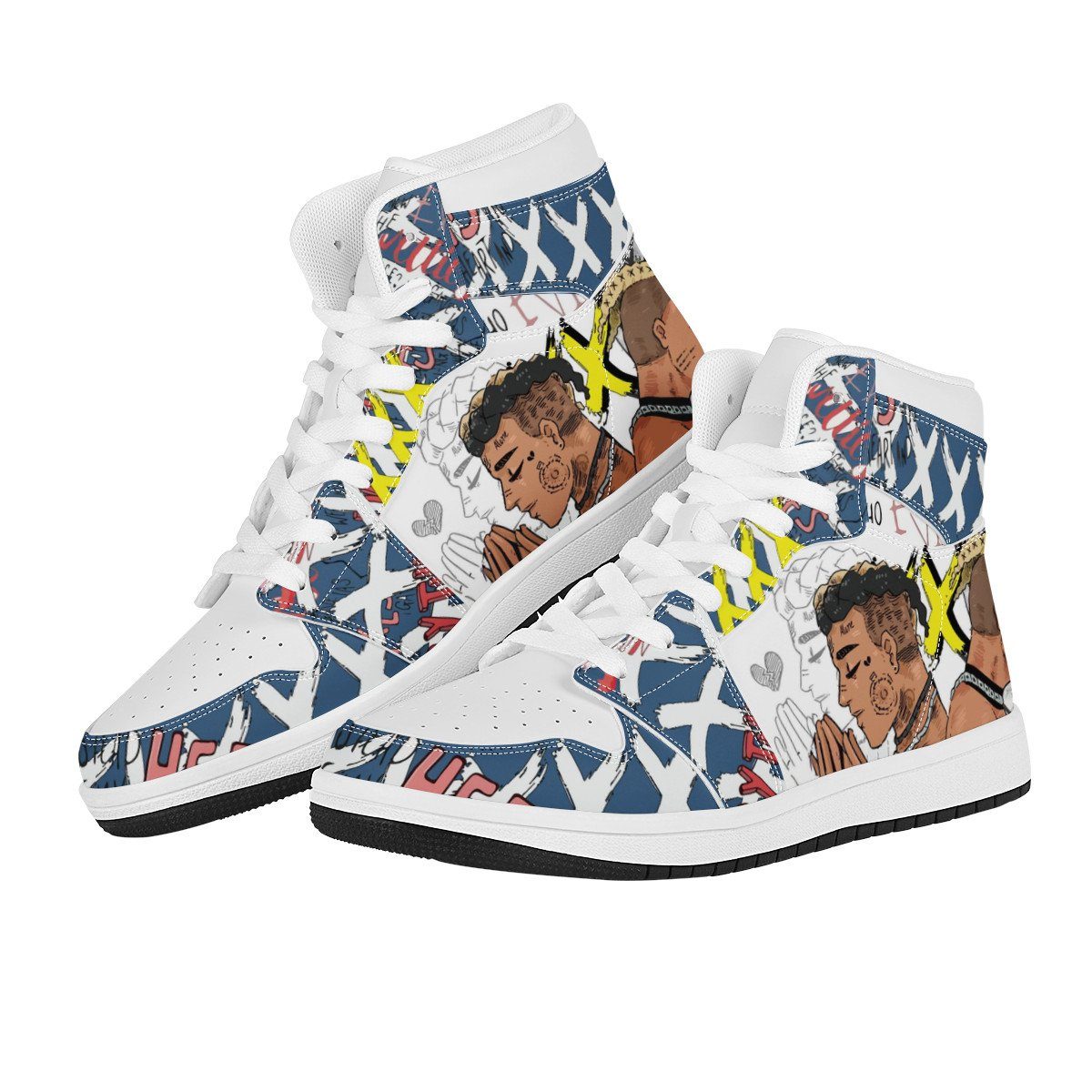 XXXTentacion High Top Leather Sneaker Custom Jordan 1 Rapper, XXXTentacion noxfan 