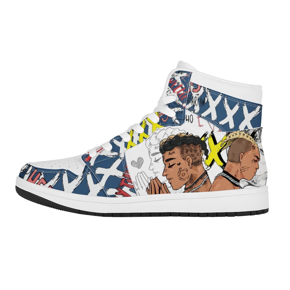 XXXTentacion High Top Leather Sneaker Custom Jordan 1 Rapper, XXXTentacion noxfan Women US5.5 (EU36) 